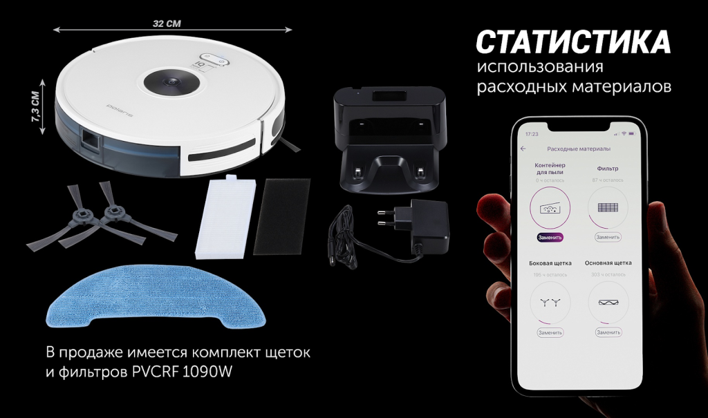 Приложение ведет статистику использования расходных материалов